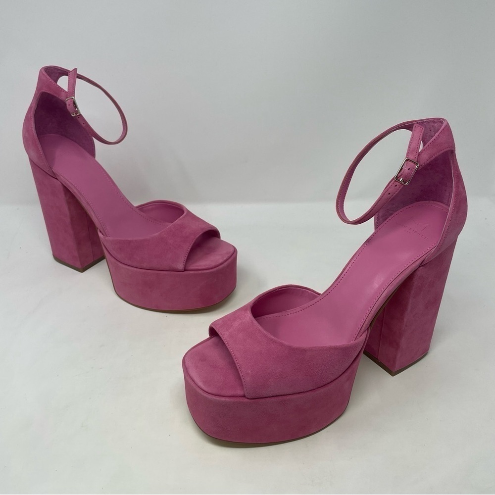 Marc Fisher Della Ankle Strap Suede Platform Sandals in Pink - Picture 4 of 10